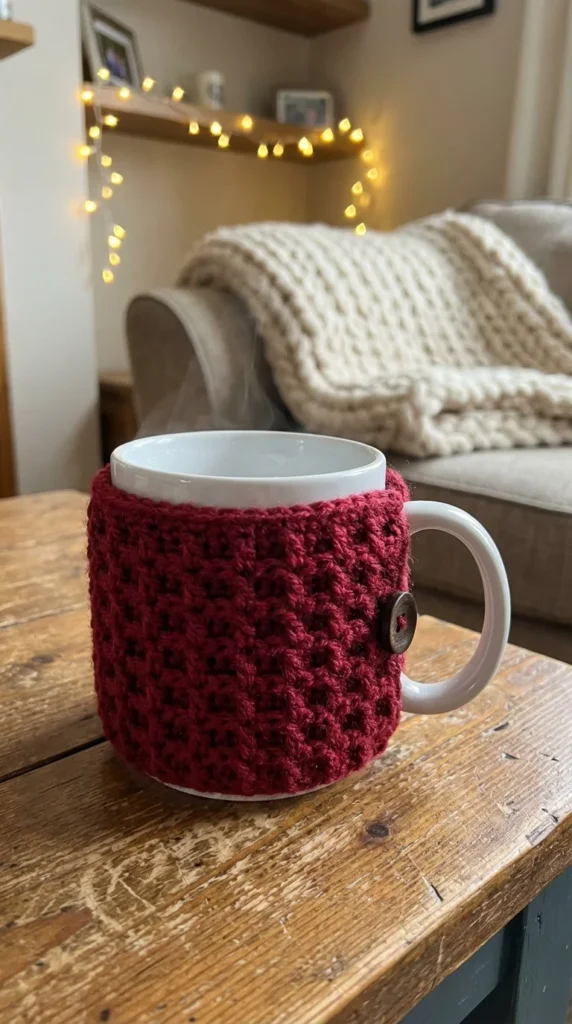 Beginner friendly crochet adults mug cozy