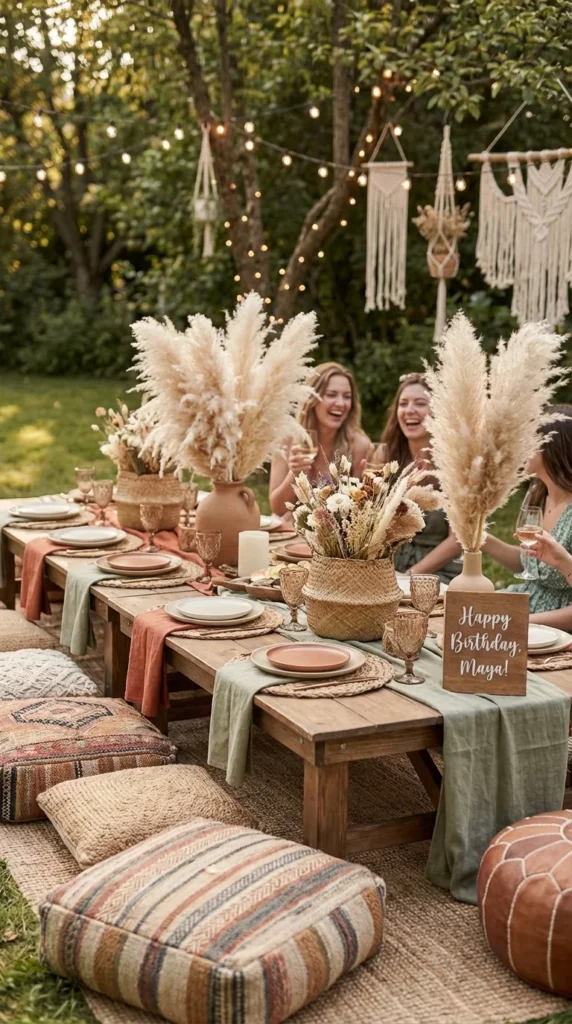 Boho picnic birthday party
