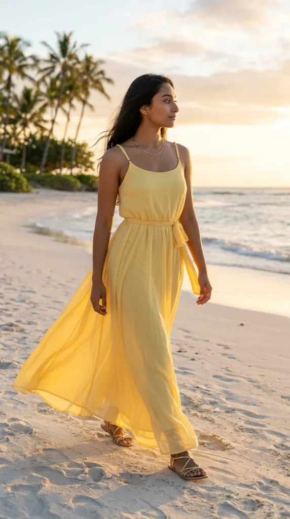 Butter yellow maxi dress tall women