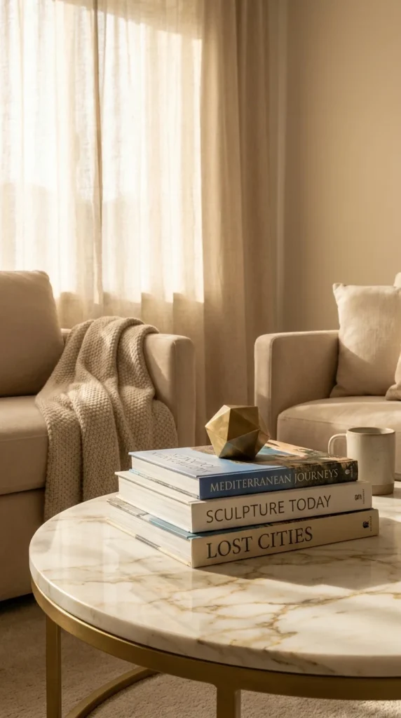 Coffee table book stacking ideas