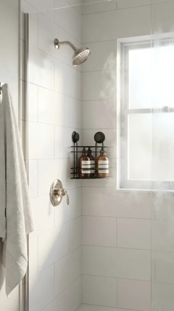 Corner shower caddy bathroom