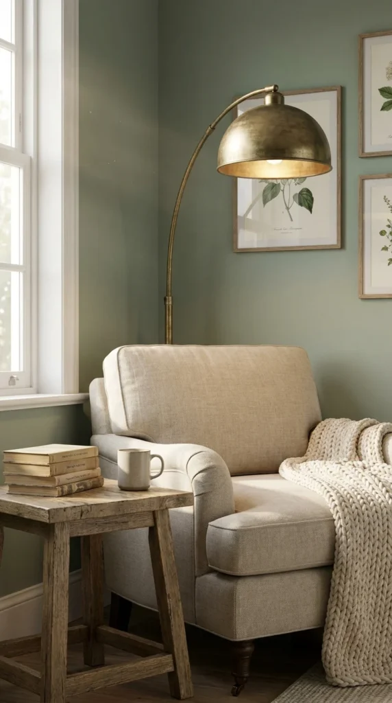Cozy bedroom reading nook