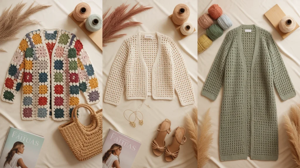 Crochet Cardigan Outfit Ideas