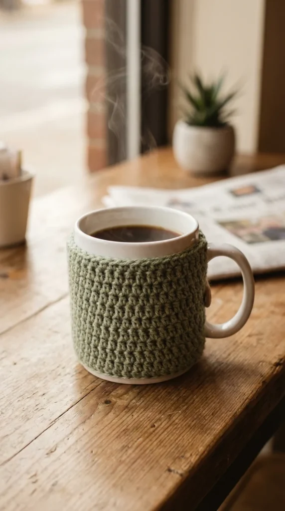 Crochet cup cosy handmade gift