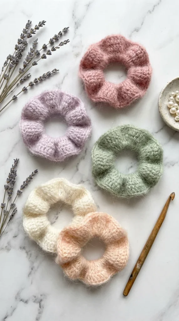 Crochet scrunchie handmade gift