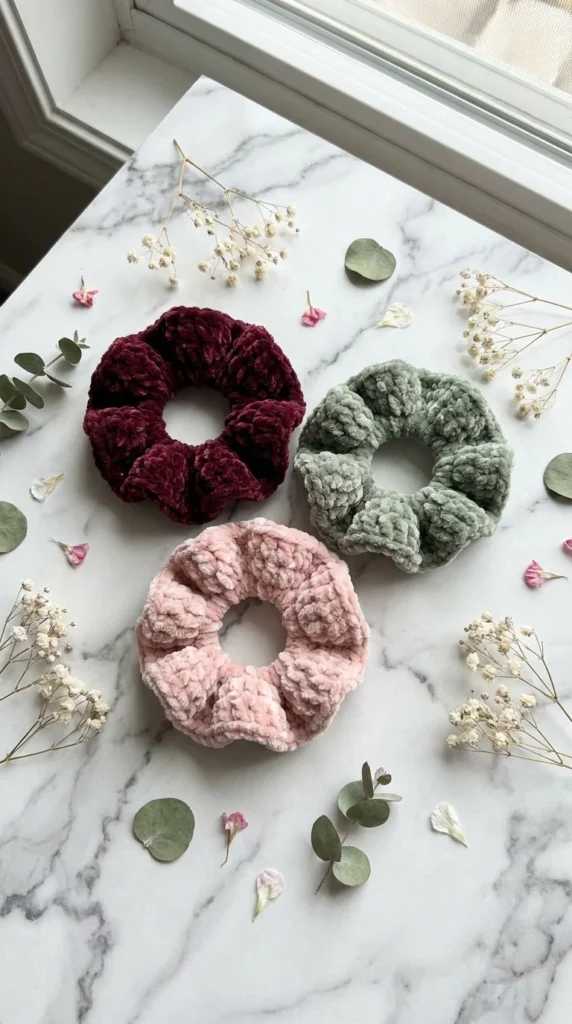 Crochet scrunchie set handmade