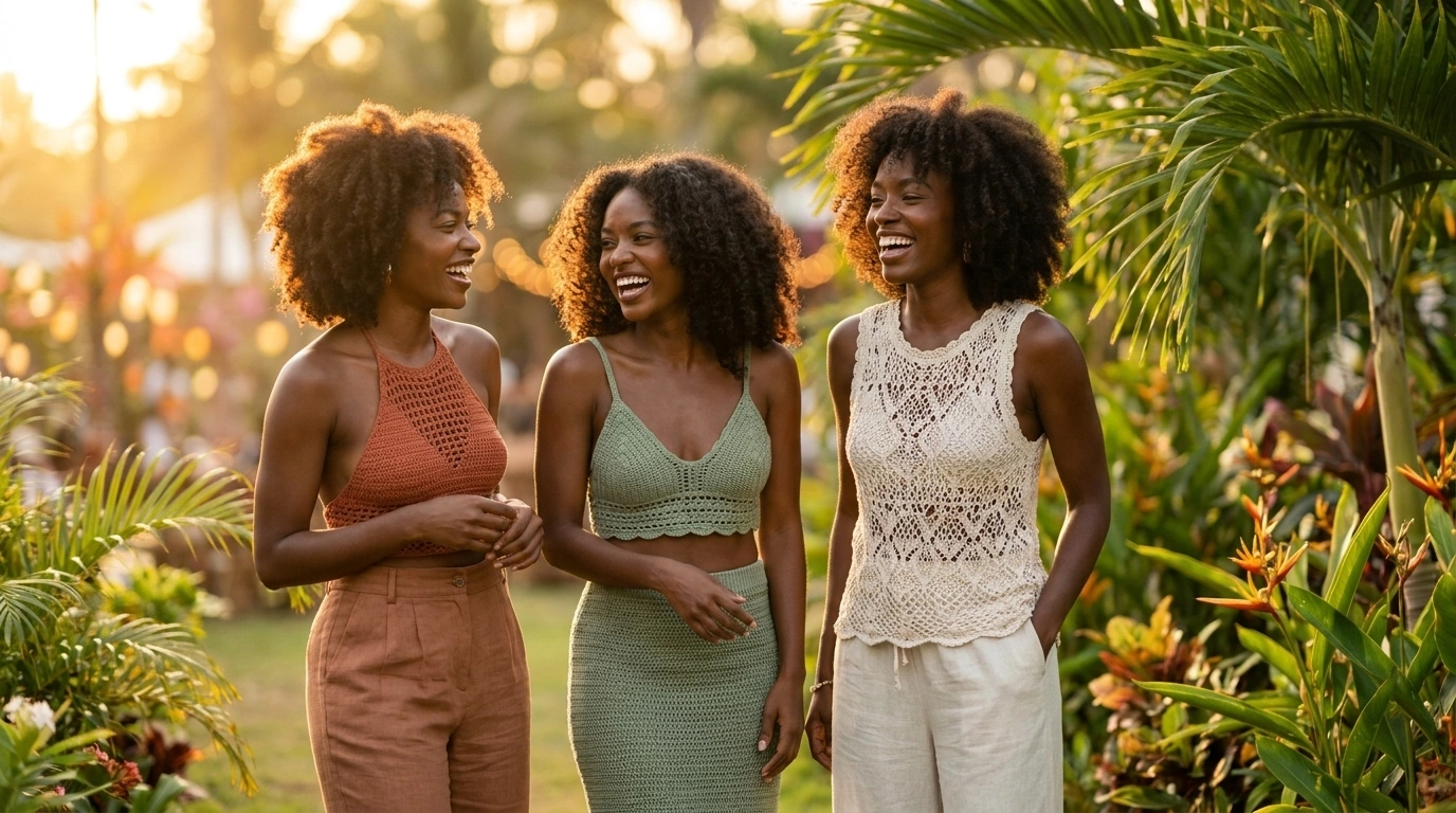 Crochet summer tops for Black women