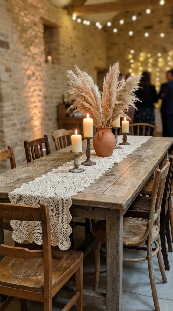 Crochet table runner farmhouse