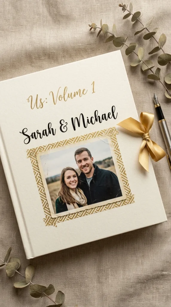 Custom cover personalized memory book for boyfriend