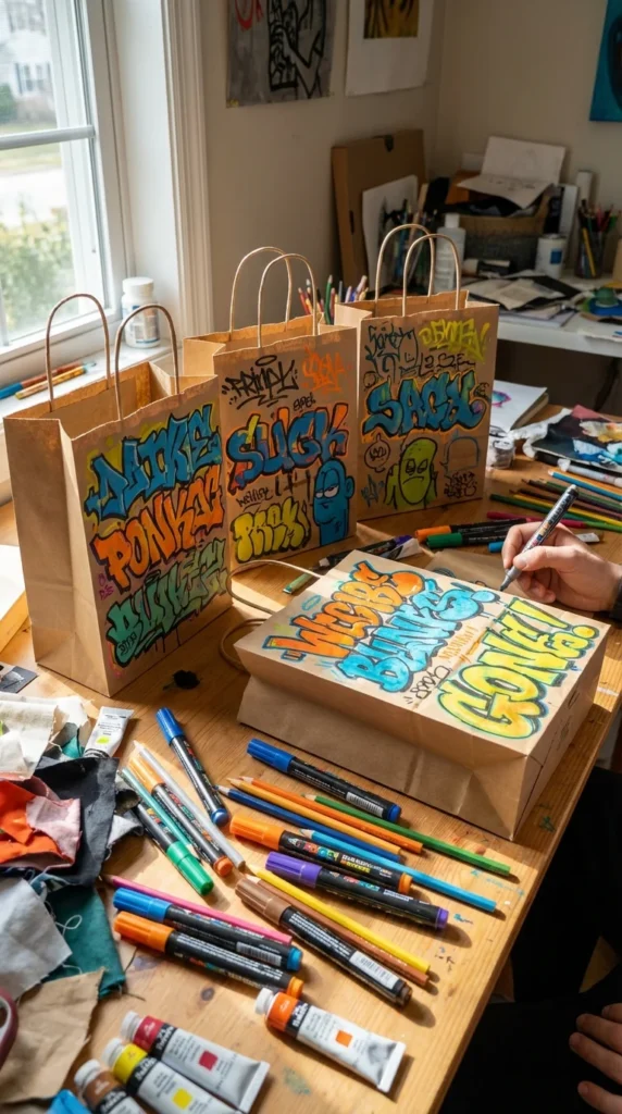 DIY coloring return gift bag friends