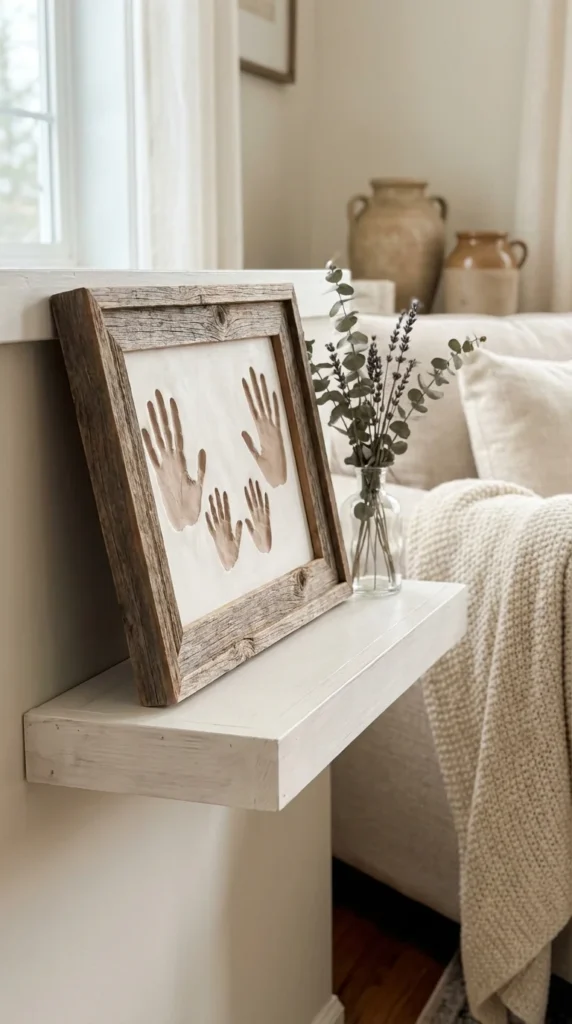 DIY family handprint keepsake gift frame