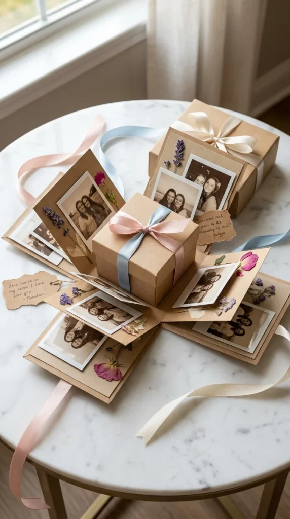 DIY photo explosion gift box friends