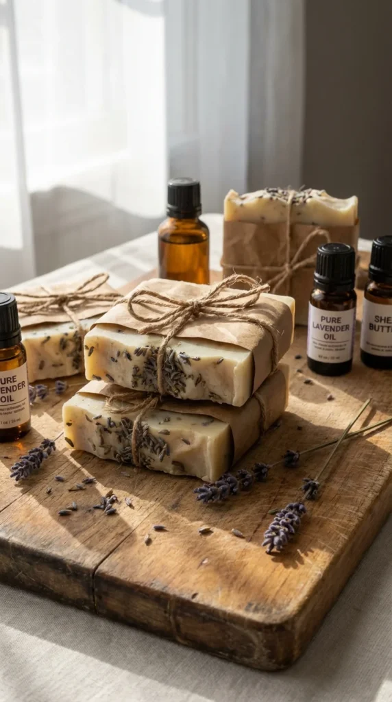 DIY shea butter soap gift set