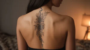 Dark Feminine Spine Tattoos