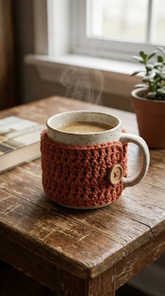 Easy crochet cup cozy