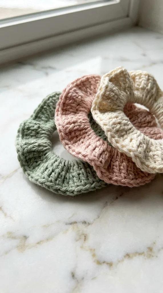 Easy crochet scrunchie beginner project