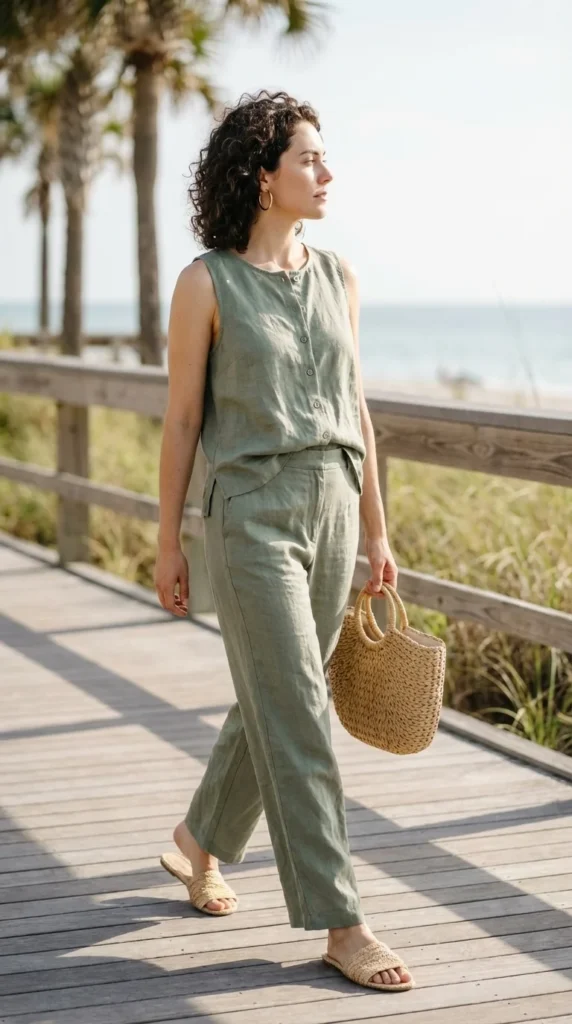 Florida linen co-ord outfit