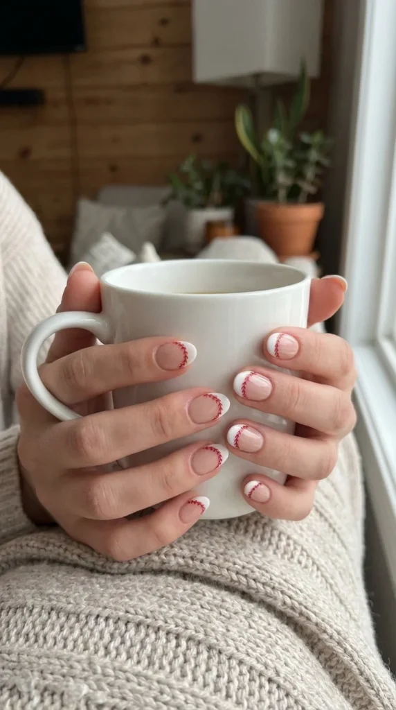 French tip baseball nails