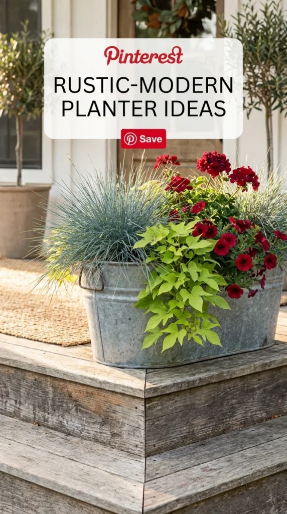 Galvanized Metal Trough Planters