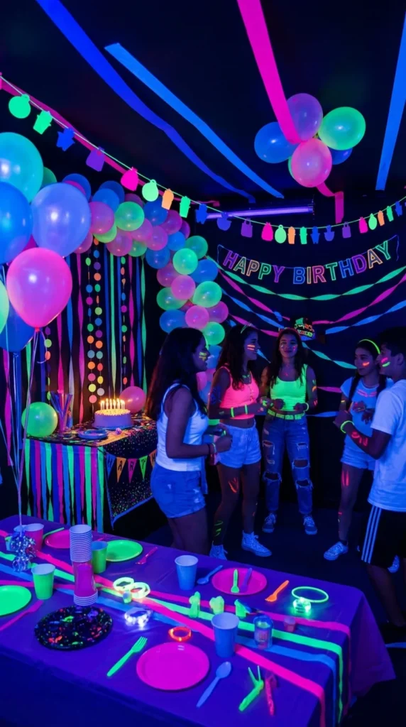 Glow dark birthday party
