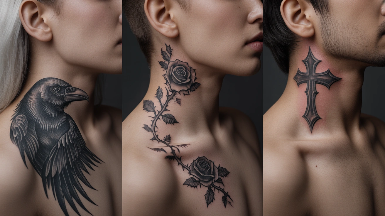 Gothic Side Neck Tattoo Ideas