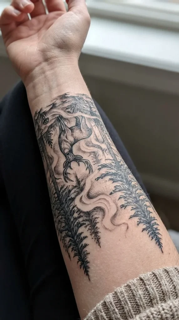 Half sleeve tattoo ideas women black and grey