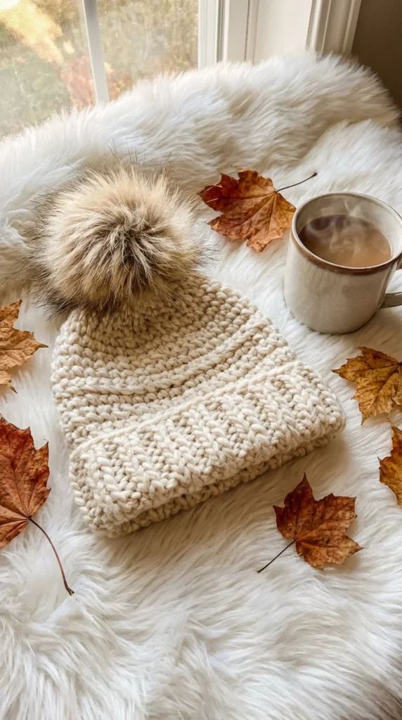 Handmade crochet beanie hat gift
