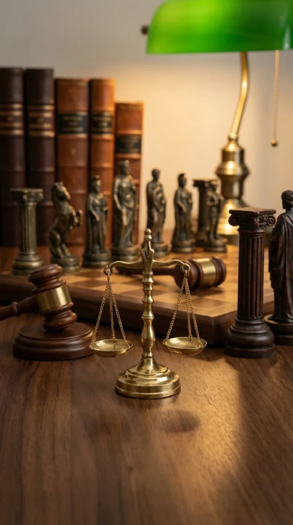 Law-themed chess set attorney gift