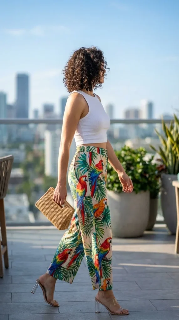Miami outfits resort wear wide-leg pants