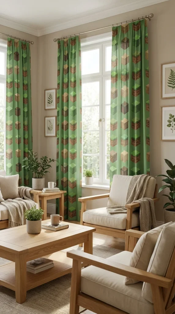 Minecraft curtains living room