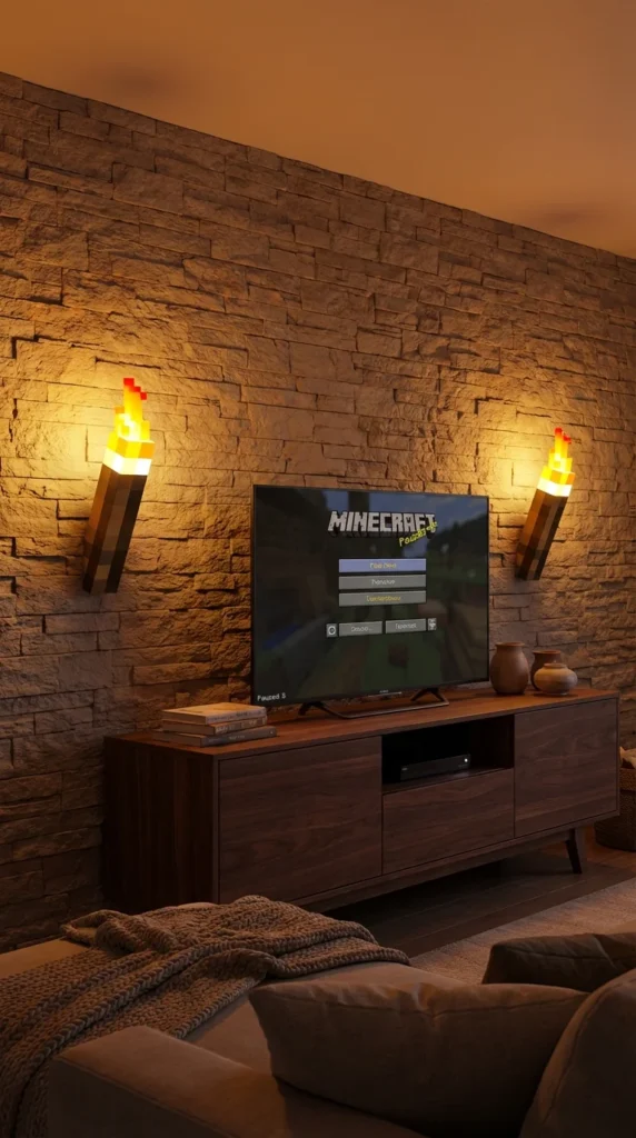 Minecraft torch light wall