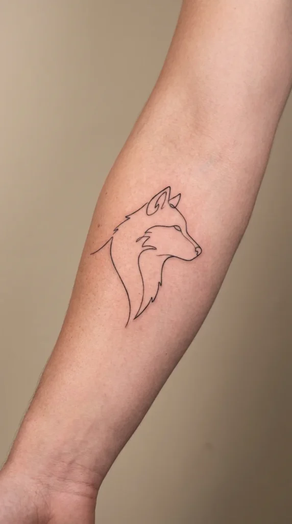 Minimalist animal forearm tattoo