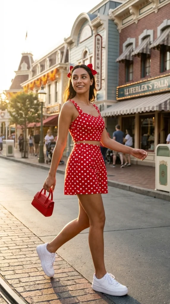 Minnie Mouse polka dot outfit