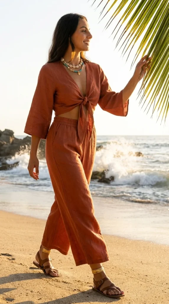 Moana inspired boho linen set