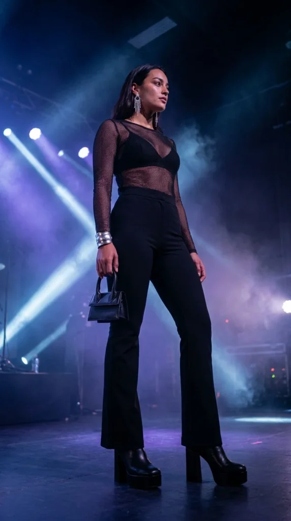 Night concert outfit ideas all black rock