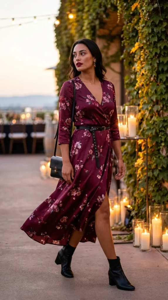 OOTD concert night out wrap dress look