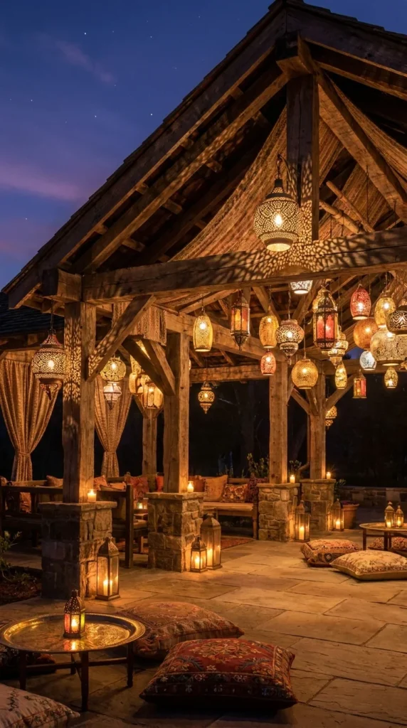 Outdoor lanterns pavilion decor