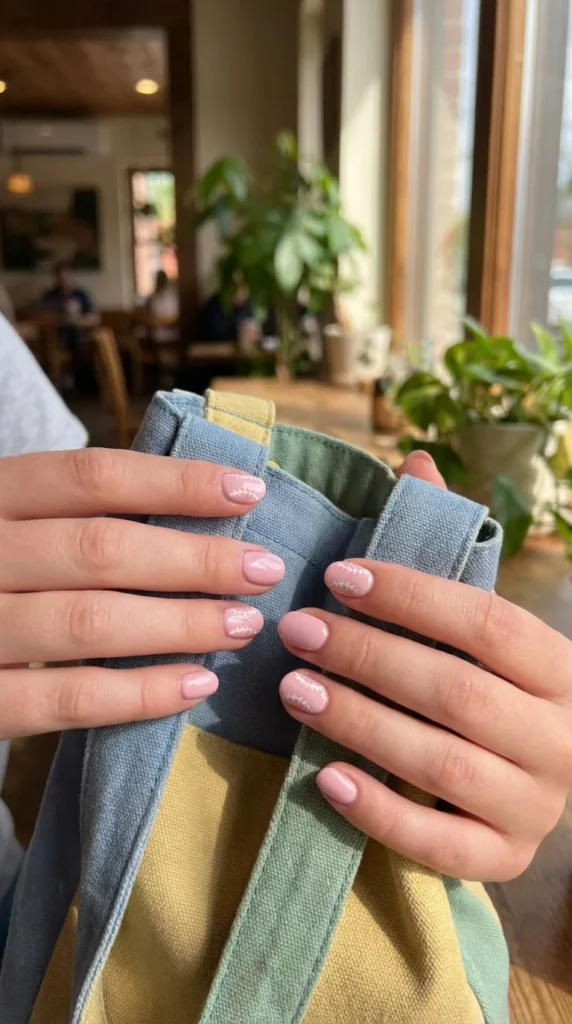 Pastel baseball aesthetic nails