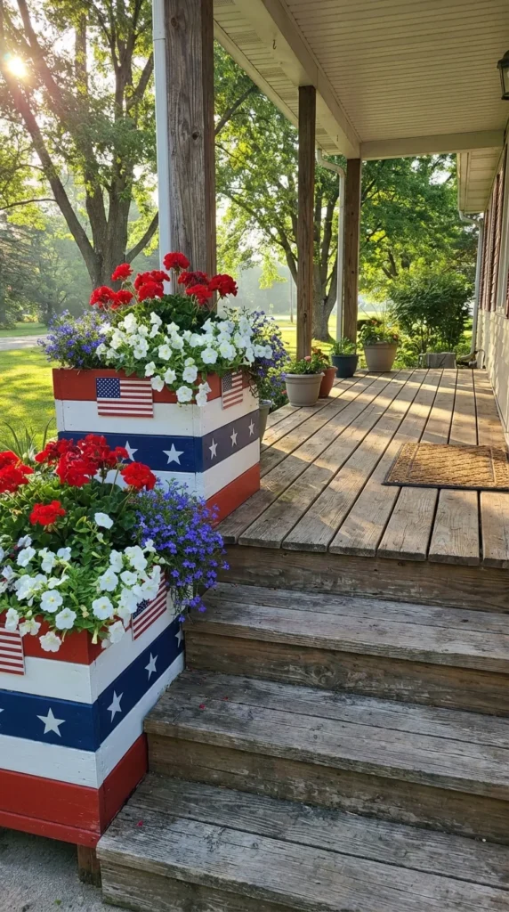 Patriotic planter ideas front porch