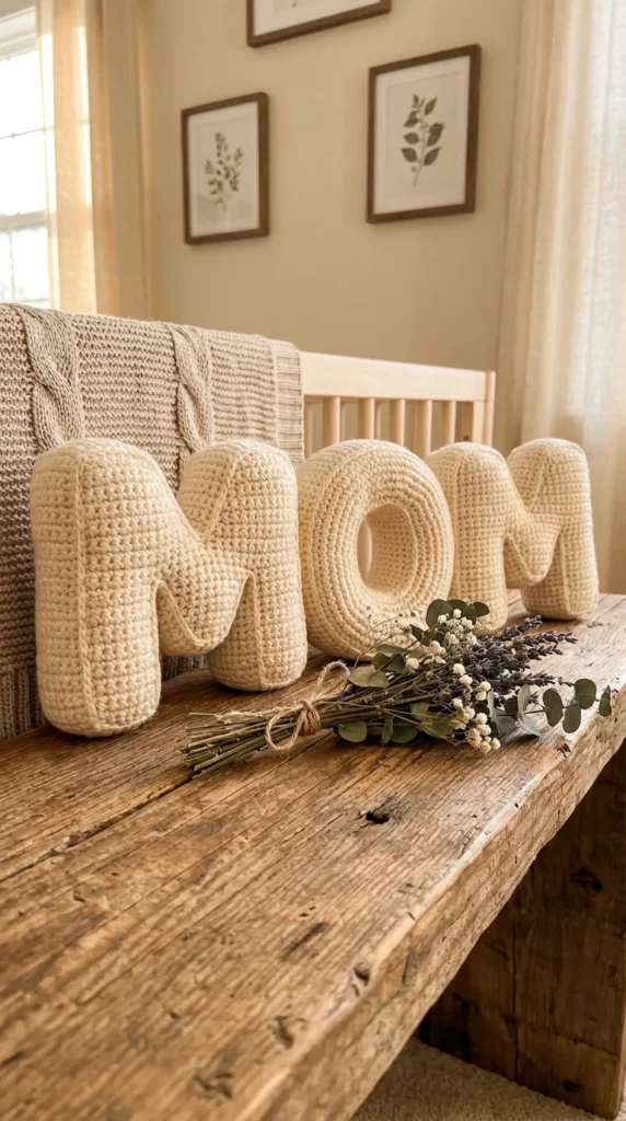 Personalized crochet letter gift