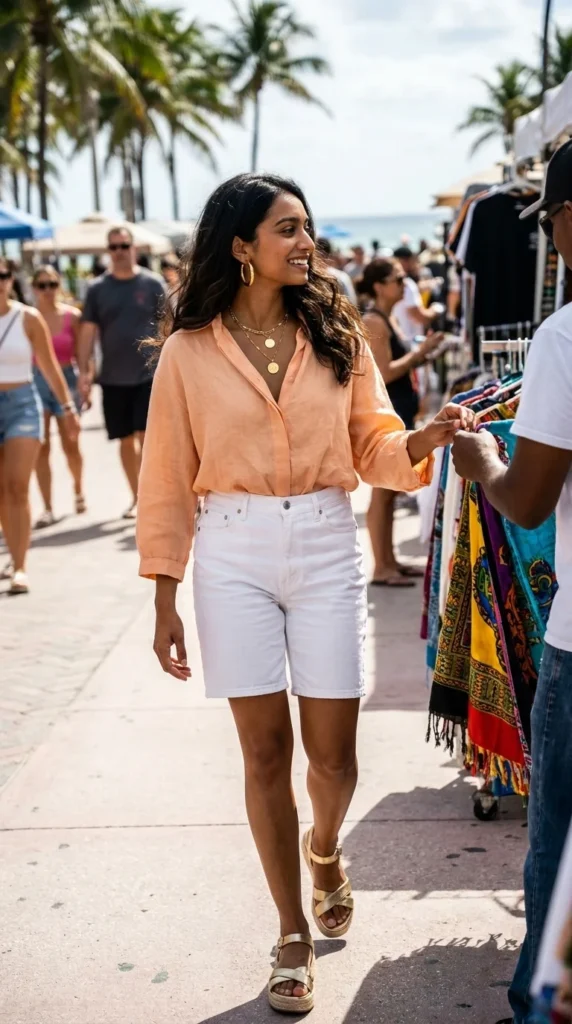 Plus size beach vacation Bermuda shorts