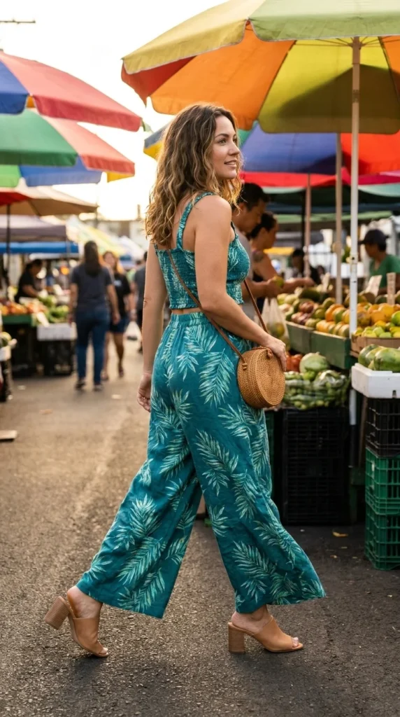 Plus size tropical print co-ord set
