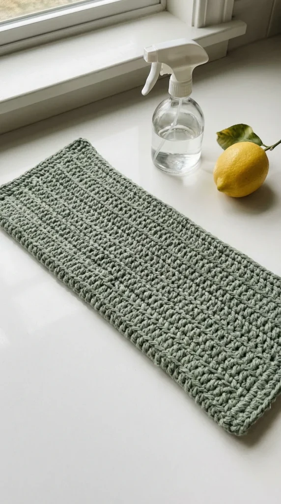 Reusable crochet mop cover eco cleaning
