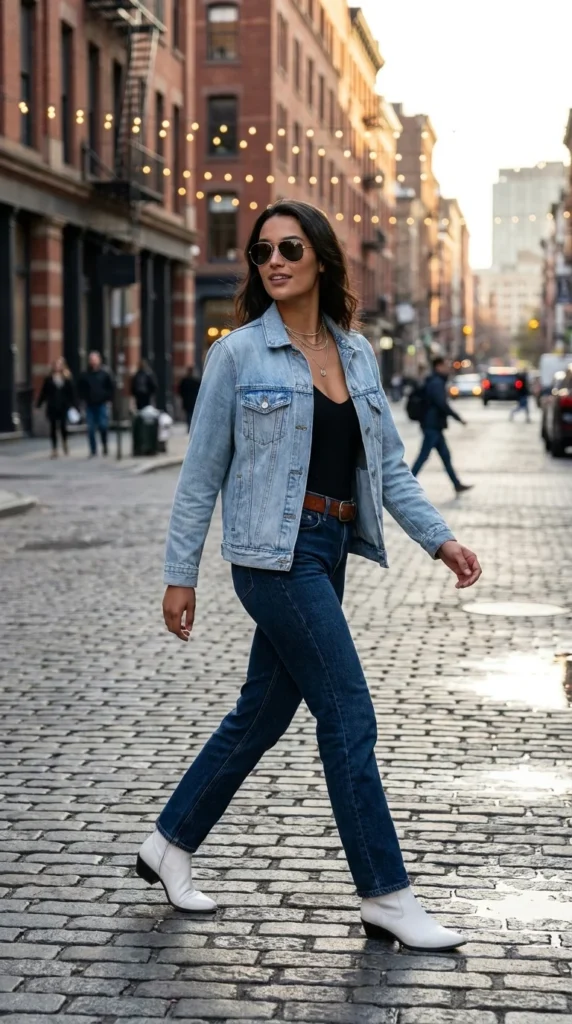 Rock aesthetic fashion 2026 denim outfit