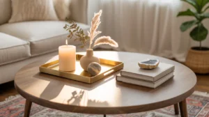 Round coffee table decor ideas