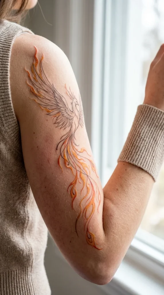 Strength tattoo sleeve women