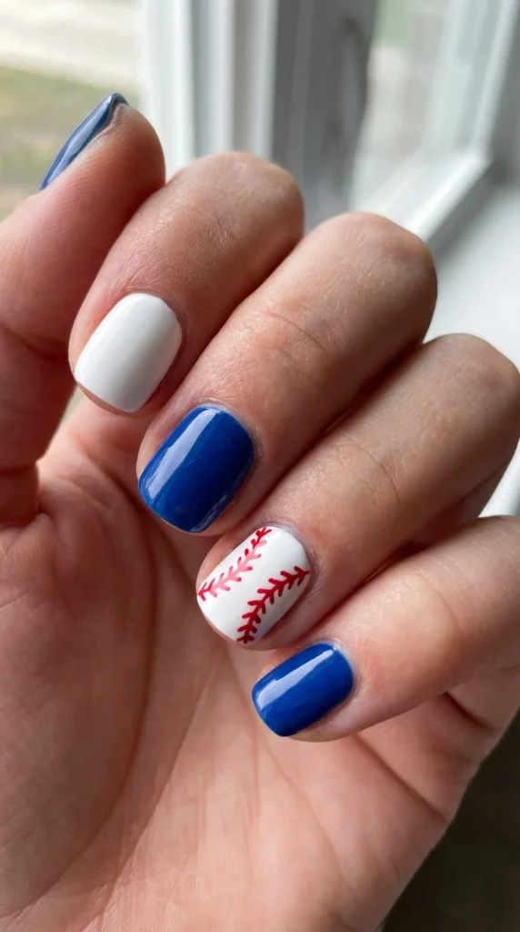 Team color baseball nails