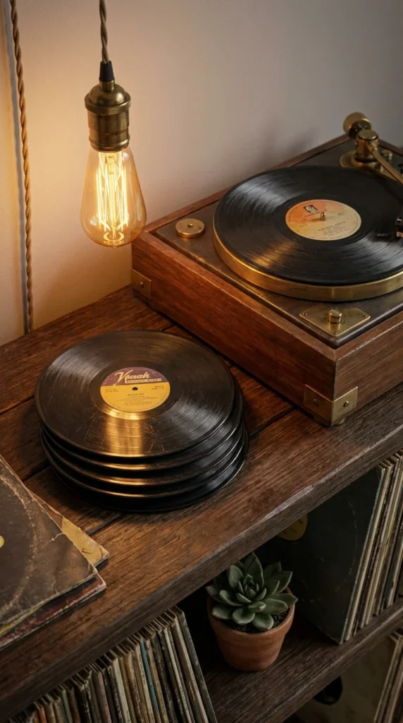 Vinyl coaster set White Elephant gift