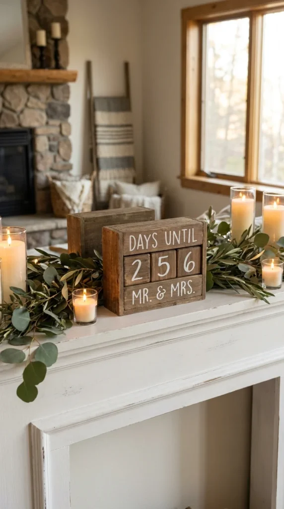 Wedding countdown wooden calendar blocks
