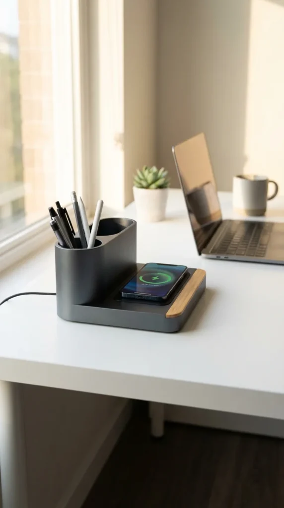 Wireless charging desk organizer lawyer gift